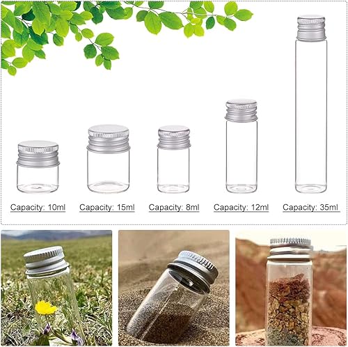 Miniatura 6 de BENECREAT Paquete de 24 frascos de cosméticos vacíos de vidrio de 0.3 fl oz0.27 onzas, frascos pequeños transparentes, botellas de vidrio vacías con