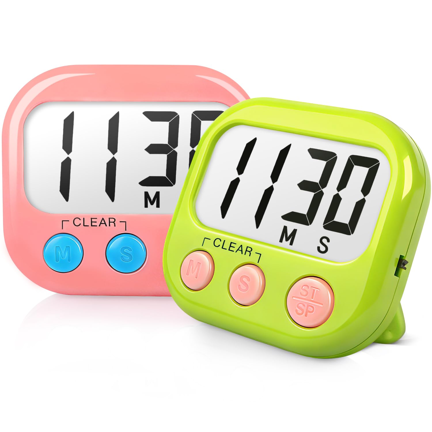 Classroom Timers for Teachers Kids Large Magnetic Digital Timer Teacher Supplies 2 Pack-Green Pink