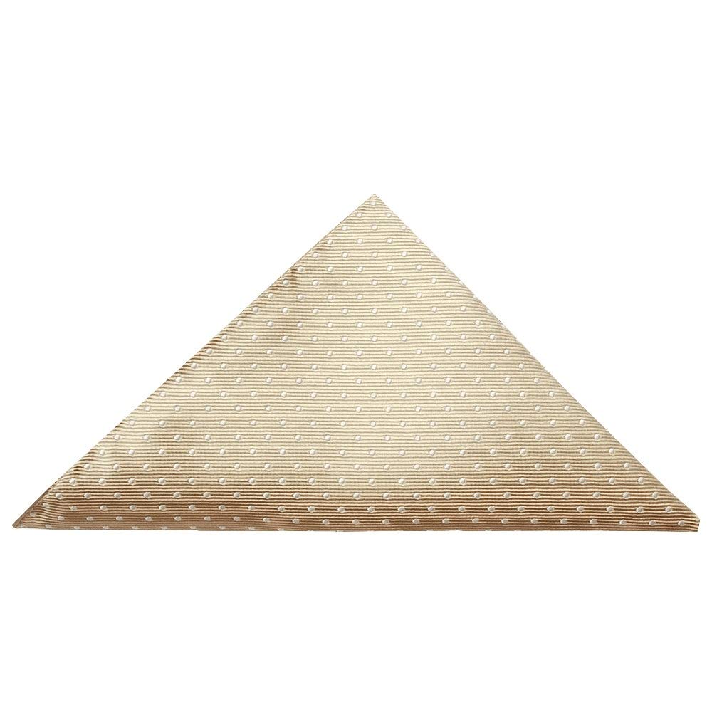 Ties R Us Men's Champagne And White Polka Dot Pocket Square