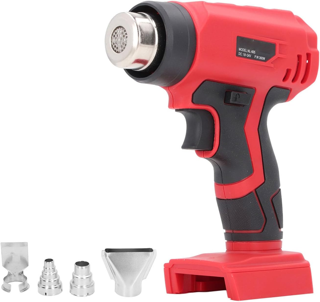 Cordless Heat Gun With 4 Nozzles Fast Heating 400℃ High Temp Hot Air Gun Kit for Shrink Tubing Crafts Paint Removal Electronic Equipment Maintenance