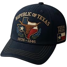 Republic of Texas Commemorative Hat 1836-1846 Longhorn State Flag Embroidered Baseball Cap Unisex The for Texans and History Enthusiasts Dark Blue