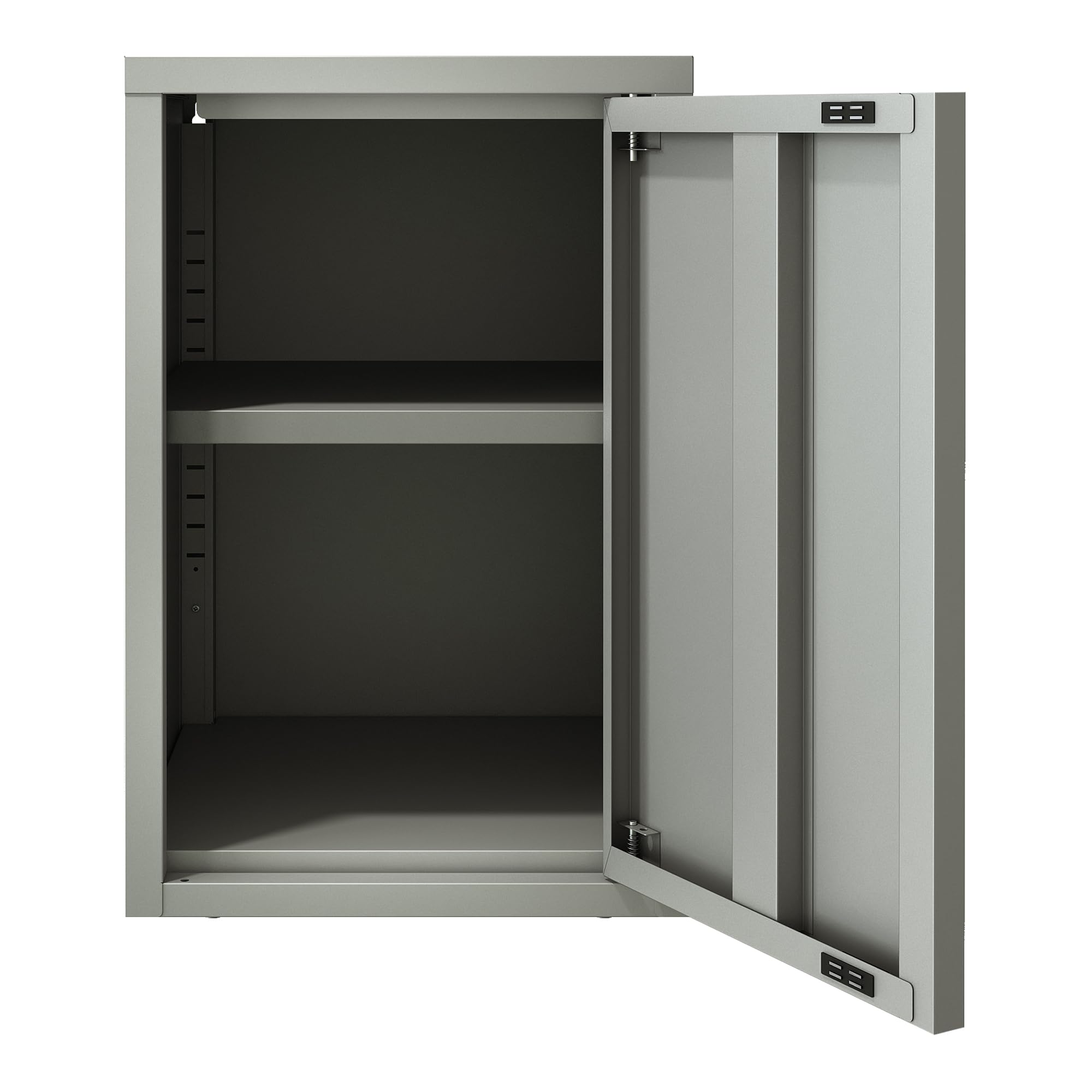 [en.casa] Mobiletto a Muro con Anta Armadietto Pensile a Parete con Ripiano Regolabile in Altezza Mobile in Acciaio per Bagno Ingresso Ufficio 50x33x35 cm - Grigio