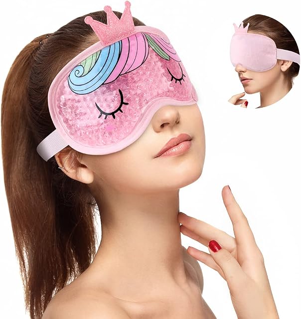 Hilph®Gel Eye Mask Cooling Eye Mask Hot Cold Compres Eye Ice Pck for Kids and Girls, Ideal for Puffy Tired Eyes, Dry Eye, Migraine, Headache, Dark Circles, Hayfever