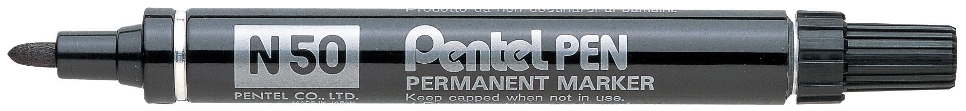 Pentel N50 AE Aluminium Casing (Pack of 12) Black