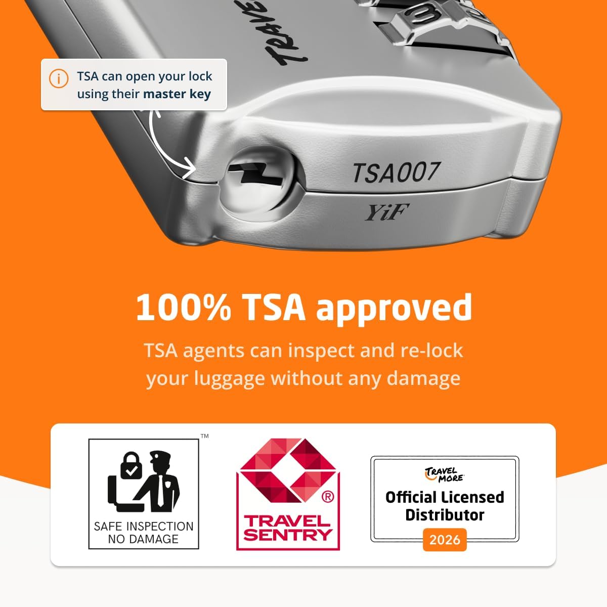 TravelMore Luggage Locks TSA Approved, 4-Digit Travel Combination Locks image 3