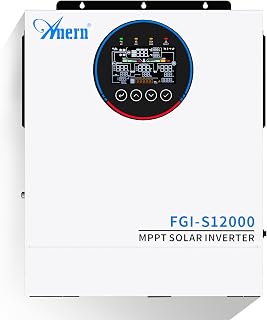 12KW 태양열 하이브리드 인버터 올인원 48V DC - 220V-230V AC 온/오프 그리드 순수 사인파 태양열 인버터, 160A MPPT 충전 컨트롤러 포함, 가전 제품용, 납산 및 리튬 배터리 작동