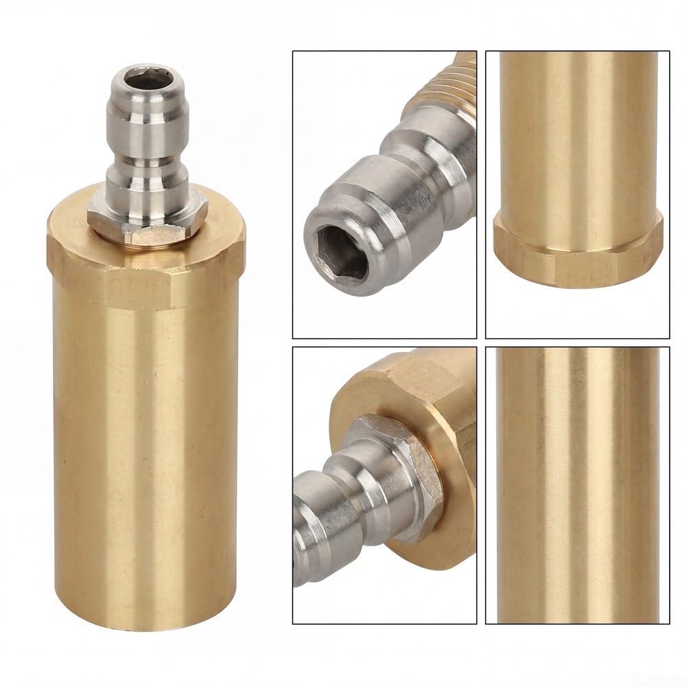 Puntas para hidrolimpiadoras, Boquilla giratoria de alta presión 360 ​​grados 3600 Psi Cobre Oro 1,2 y,0 mm(2.0 mm aperture)