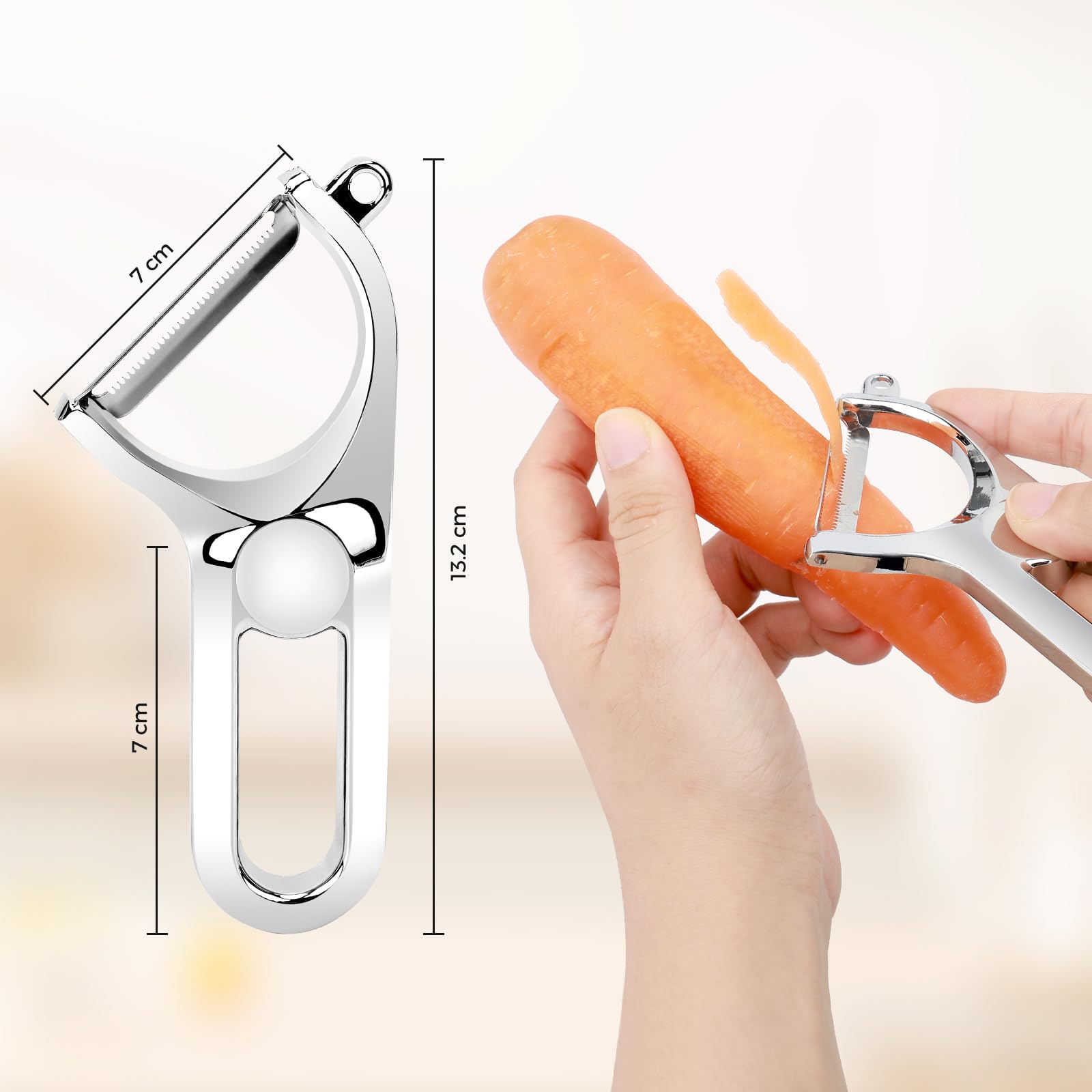 Mdlienosem Super Sharp Stainless Steel Peeler, Kitchen Vegetable Peeler, Carrot and Potato Peeler, Fruit Peeler, Carbon Steel Thickened Blade, Good Durability - Image 6