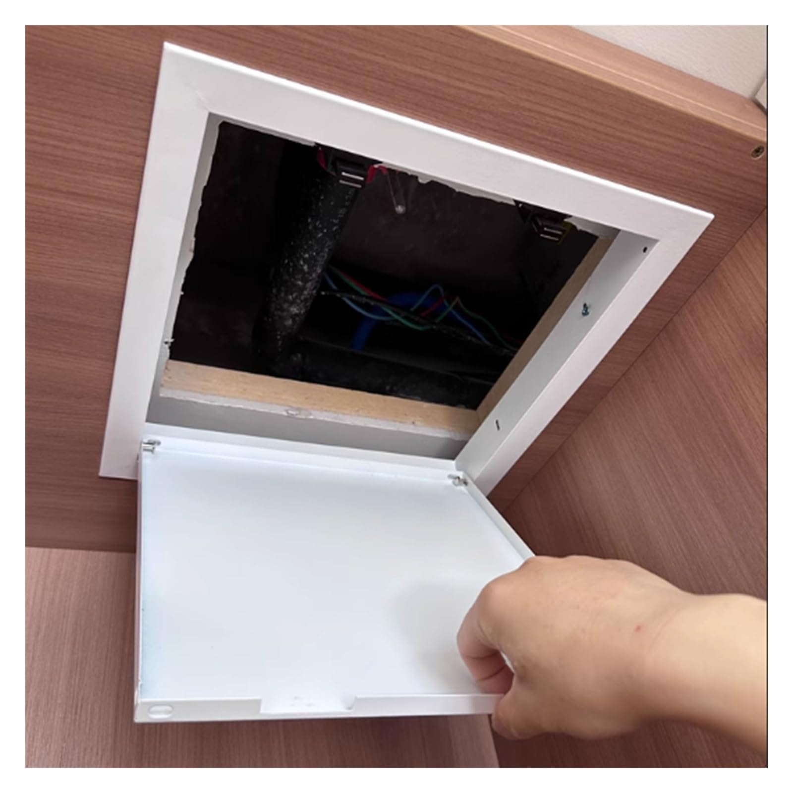 Access Panel 100x100 100x150 150x150 200x200 300x300 400x400 600x600 MM, Drywall Inspection Door Hatch, Customizable Access Ports for Suspended Ceilings(White,250x250mm)