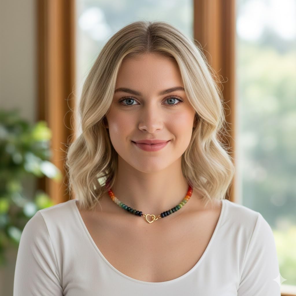 Handmade Beaded Gemstone Choker Necklace for Women Boho Colorful Rainbow Natural Stone Bead Necklaces Beach Summer Jewelry - Image 4