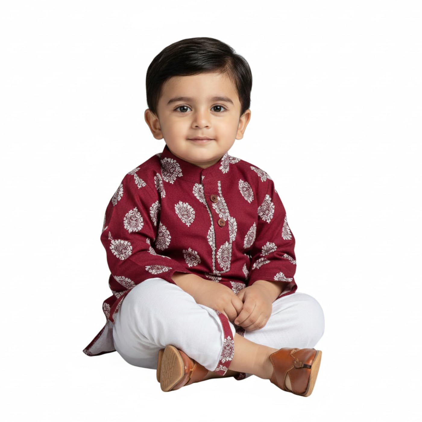 mustmom Baby Ethnic Wear Festival Organic Cotton Soft and comfortable Dhoti Kurta Set Saraswati Puja Dress Panjabi for Kids Boy Girls-picture-32