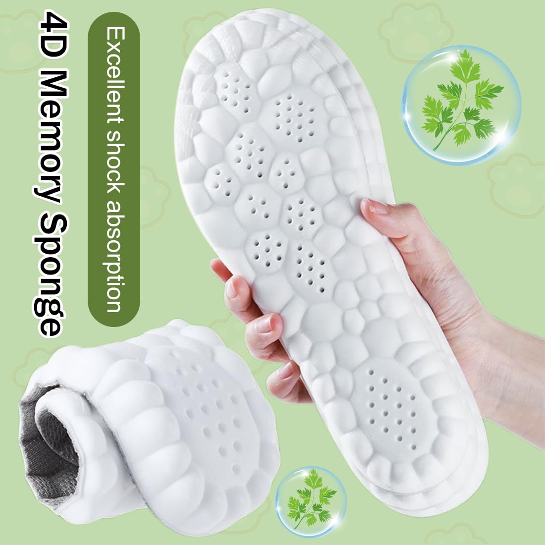 Solette in Memory Foam con Supporto per l'Arco Plantare, Inserti per Scarpe da Ginnastica, Traspiranti e Ammortizzanti, Comode per Ammortizzazione (47-48)