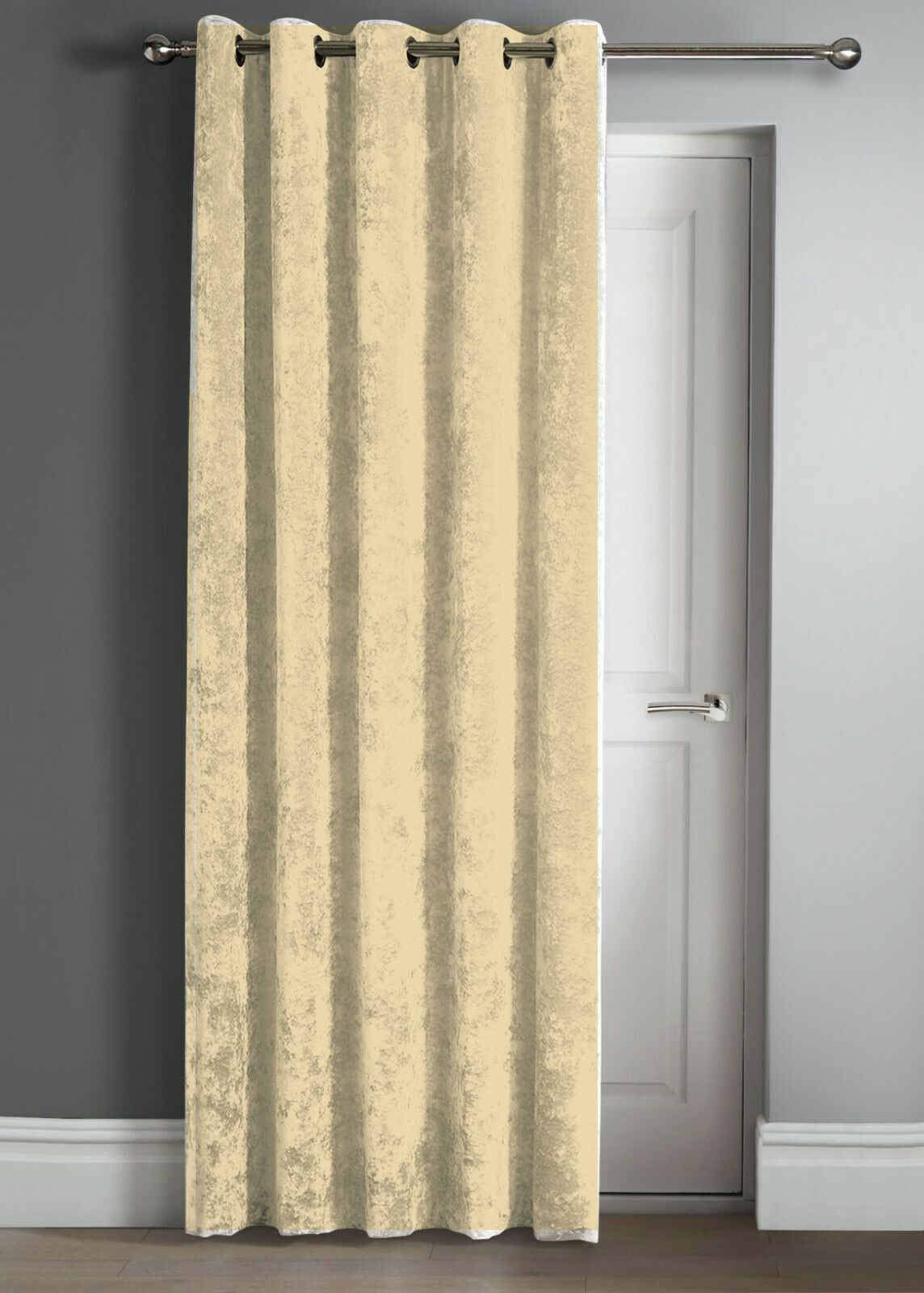 umlout Thermal Door Curtain Agra Champagne Lined Crush Velvet Winter - Saves Energy, Prevents Draughts Reduces Heat Loss