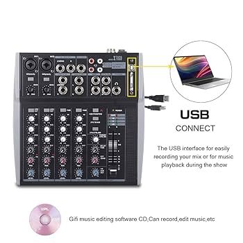 ■【電源ACアダプター付】XTUGA MX8 アナログミキサー Amazon.com: Professional Audio Mixer XTUGA MX8 8 Channels 3