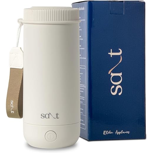 Salt Steamcarry Classic Portable Electric Kettle | Cool Touch Surface | 300W Power | Easy To Carry, 400 ML, White