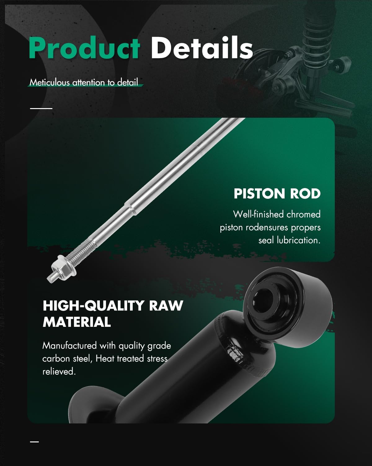 SCITOO Shocks, Rear Gas Struts Shock Absorbers Fit for 2007 2008 2009 2010 for Dodge Caliber,2007 2008 2009 2010 for Jeep Compass,2007 2007 2008 2009 2010 for Jeep Patriot 341654 72401 Set of 2