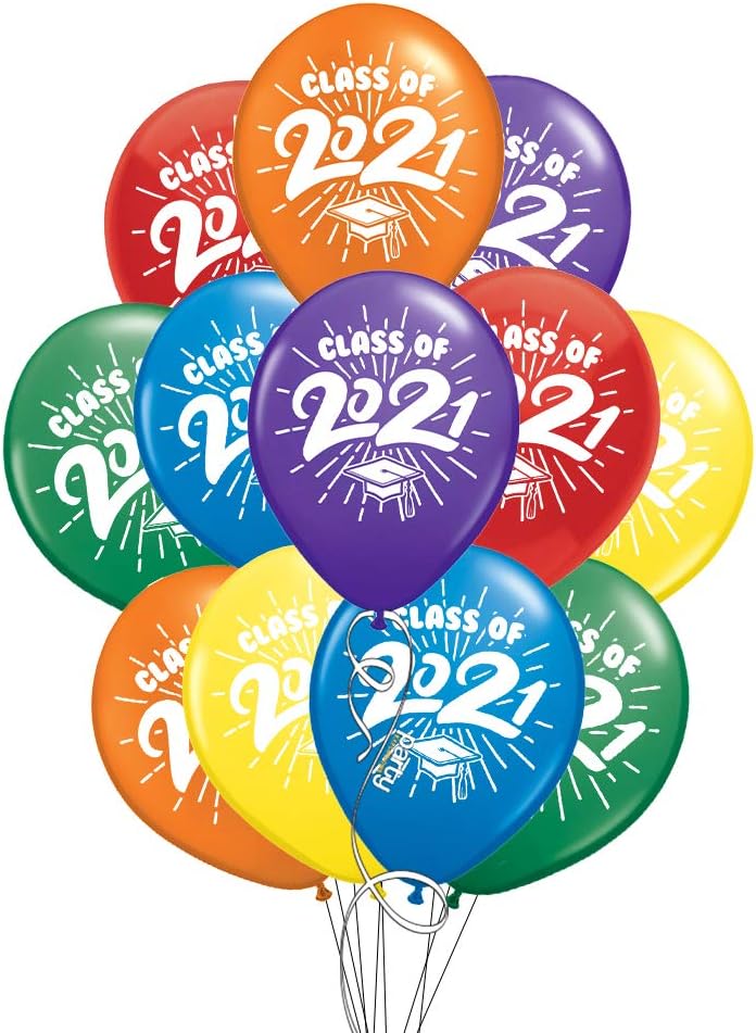 School Colors Graduation 11" Latex Balloons - Pack of 12 (2021, Green): Health & Personal Care