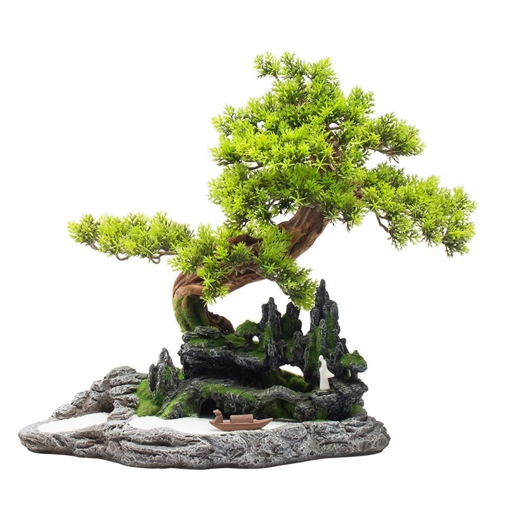 Árbol Bonsái Artificial Pequeño, Simulación de Bonsái Artificial, Decoración de Paisaje en Maceta, Porcelana Blanca, Monje, Decoración Zen para El Hogar, Adornos de Interior, Árbol