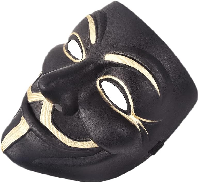 2 Pack Hacker Mask - Wear Comfortable Anonymous Mask Add Mystery Halloween Mask Personalize Black Masquerade Mask for Costume Events Carnival Halloween Mask Party