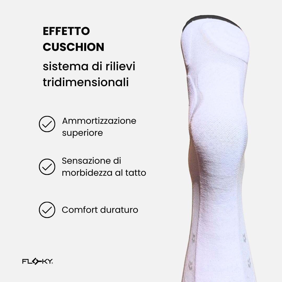 FLOKY S-Mash 3D Calcetines Padel Biomecánicos Calcetín Tenis y Padel Antideslizante Tobillo Estabilizado Protector del tendón de Aquiles Soporte de Plantilla para Comodidad y Recuperación