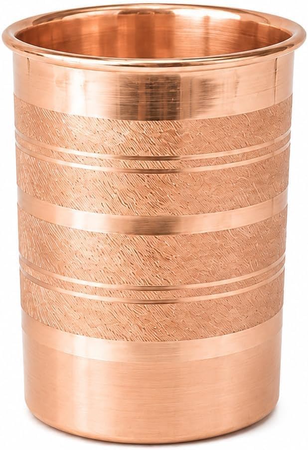 Silver Touch 1 miedziany dzbanek i 2 szklanki zestaw naczyń do picia, miedziane artykuły do picia, przybory kuchenne - (dzbanek 2000 ml i szklanki 300 ml)