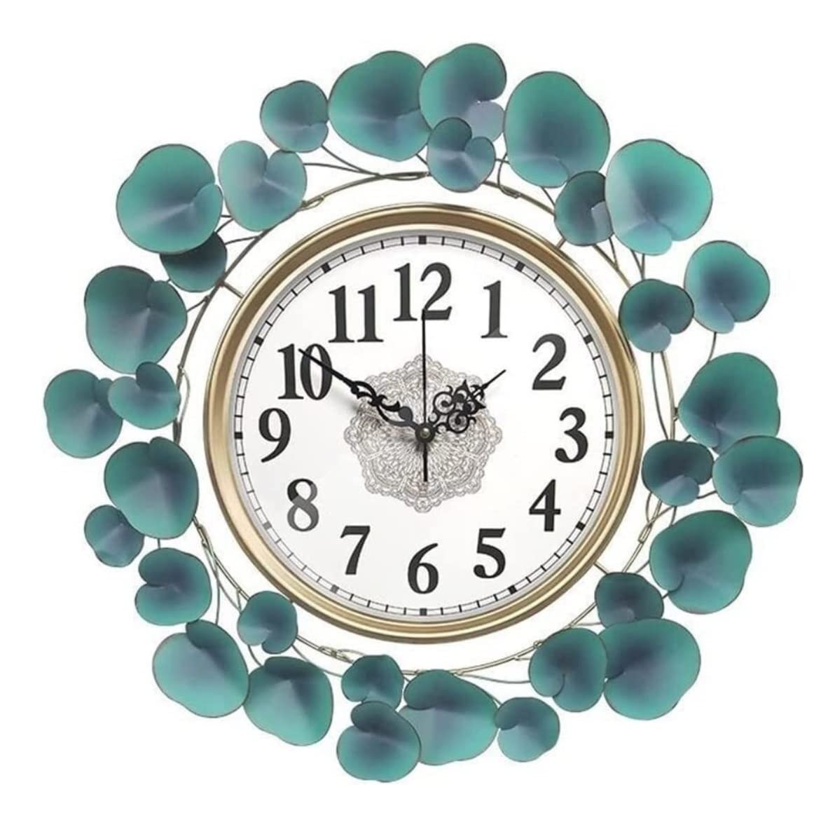 MYUYEE Farmhouse Vintage Clock Modern Silent Metal Flowers Round Clock for Bedroom Living Room Home for Bedroom Office,A-48 * 48cm (A-58 * 58cm)