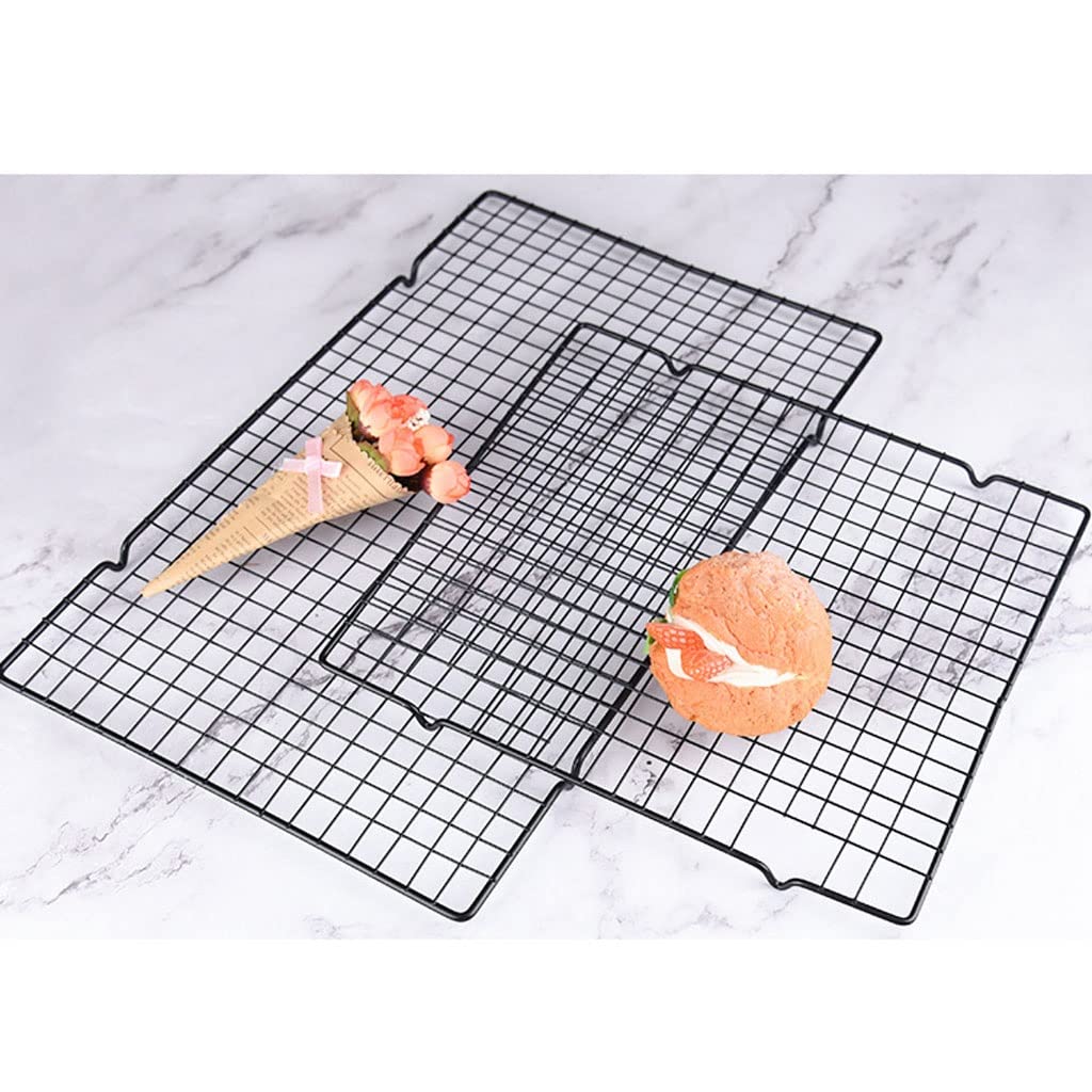 XMING Juego de Cinco Rejillas cuadradas for Enfriar Pasteles Rejilla de Drenaje de Verduras Rejilla de enfriamiento for Hornear de Acero Inoxidable (Size : 40cm)