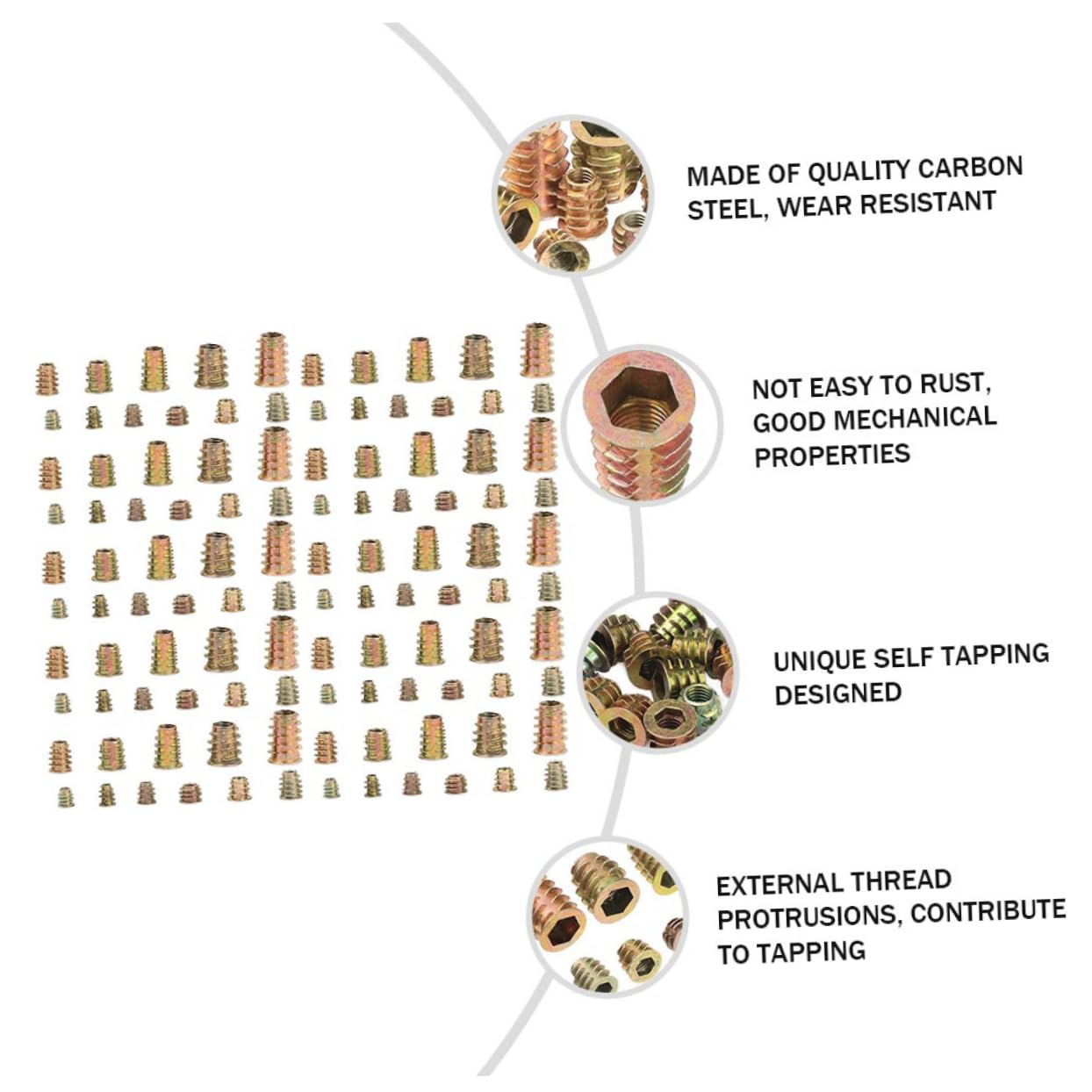 460pcs Socket Nut Assortment Fine Thread Nuts Cabinet Screws Accessories Easy Install