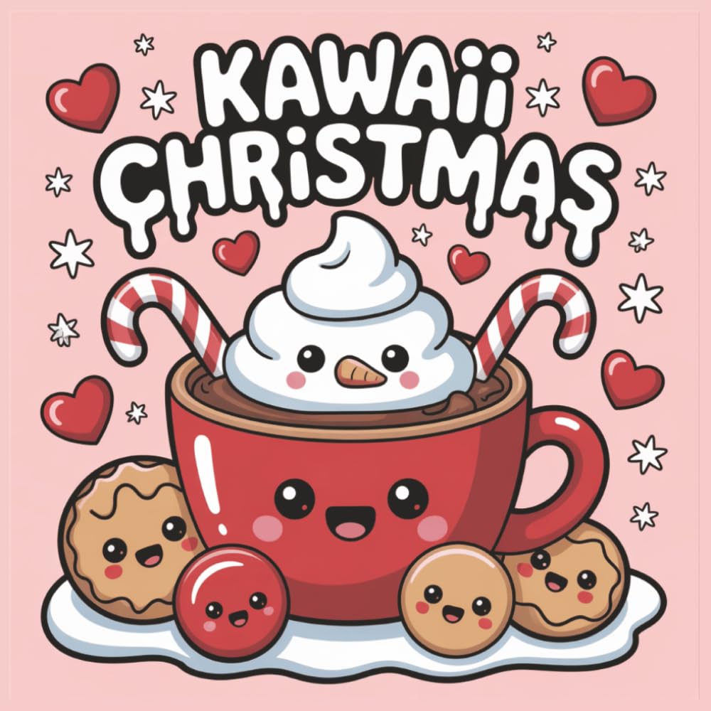 Kawaii Christmas: A Cute Christmas Coloring Adventure for All Ages (Bold & Easy Coloring Books)