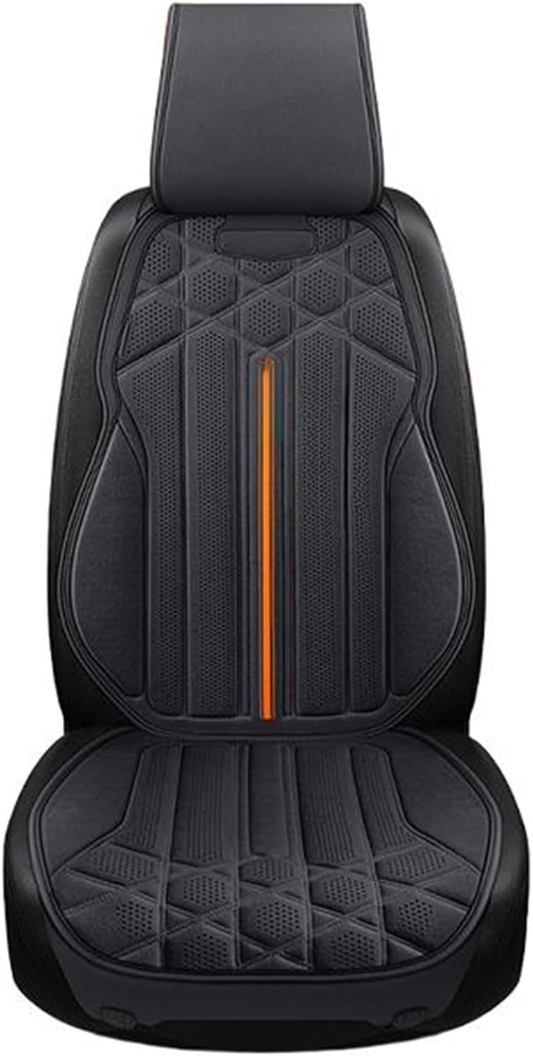 LUNBFFF Suede Car Seat Cushion for Honda Civic Type R (Front) - Black