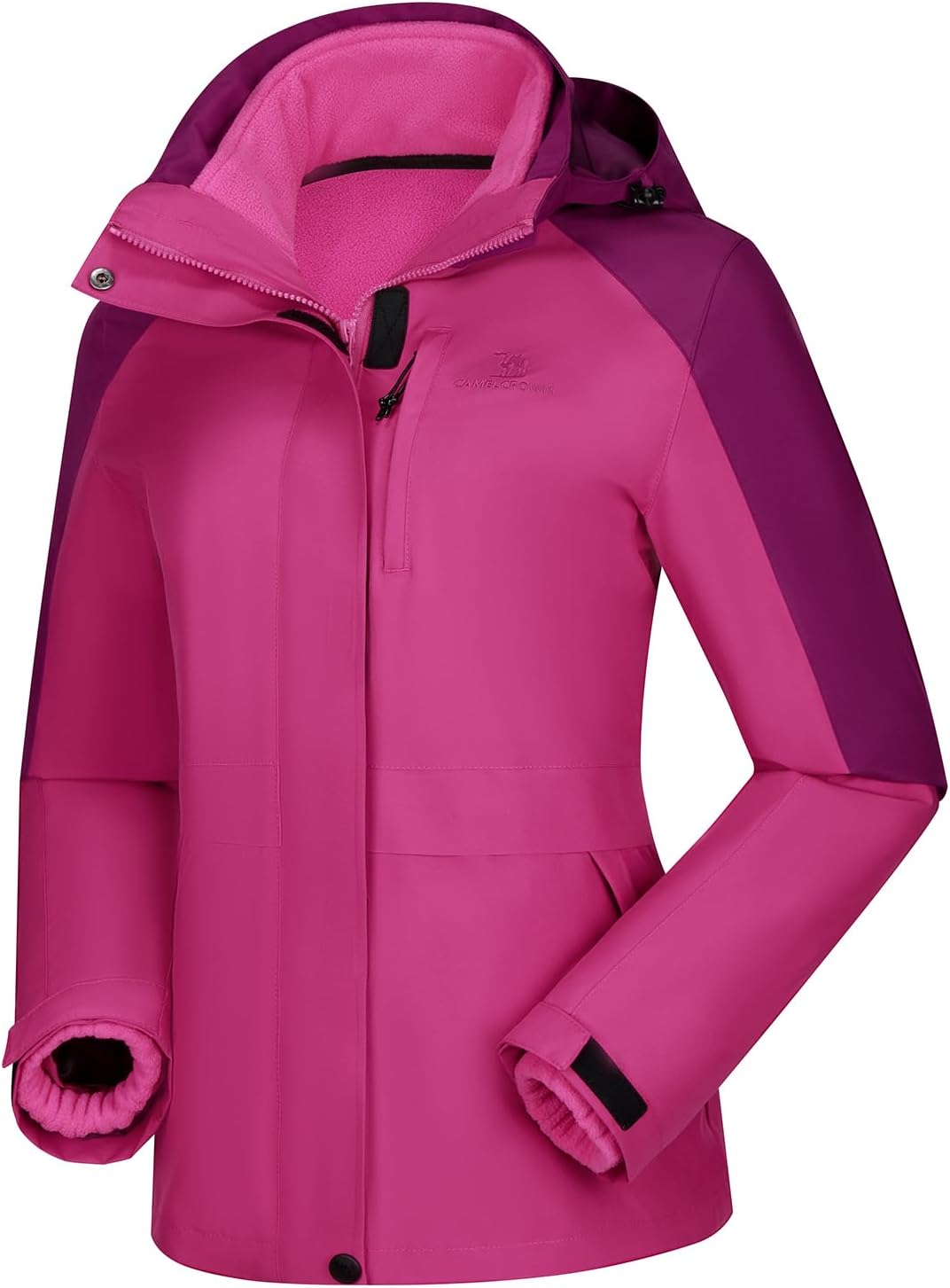 CAMEL CROWN Women Ski Jacket Waterproof 3 in 1 Winter Snow Mountain Coat Warm Fleece Windbreaker Hooded Snowboarding Jackets - Image 2