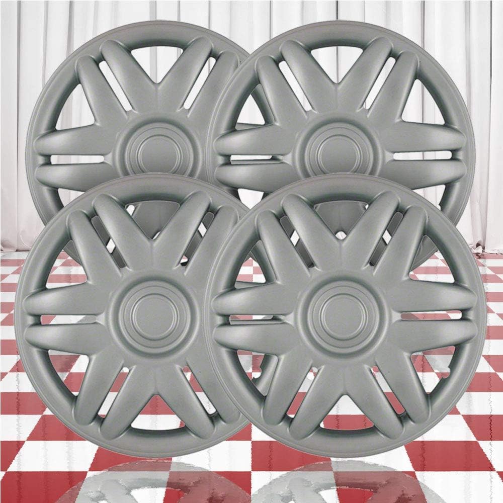Set of 4 15" Push-on Silver 12 Spoke Hubcaps for Toyota Camry 2000-01