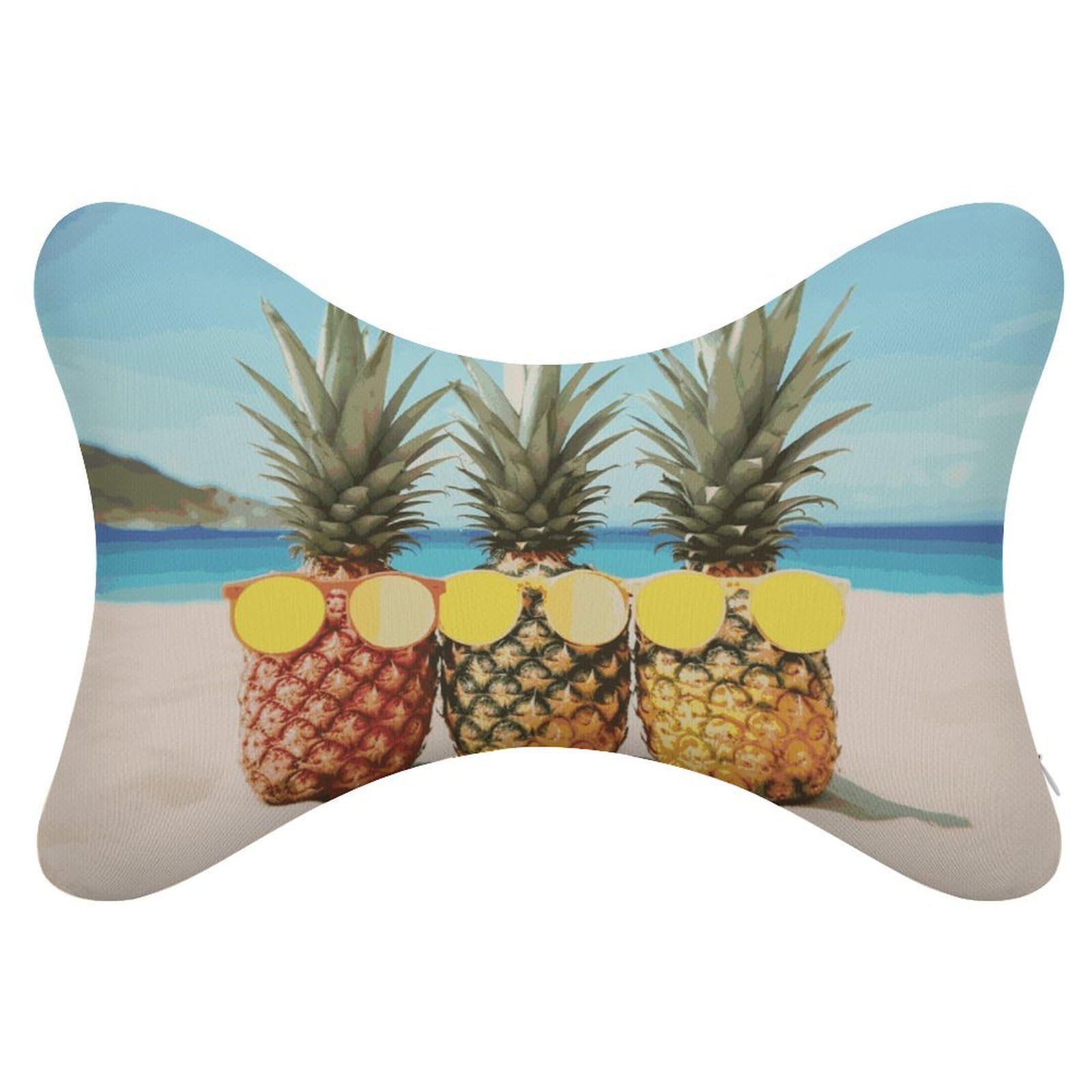 Adfgyerh Style Seaside Beach Yellow Geometric Pineapple Pillow ，Memory Foam Pillow Core，Cushion,Provide Neck Support，Car Pillows For Travel Car Seats And Home Offices.