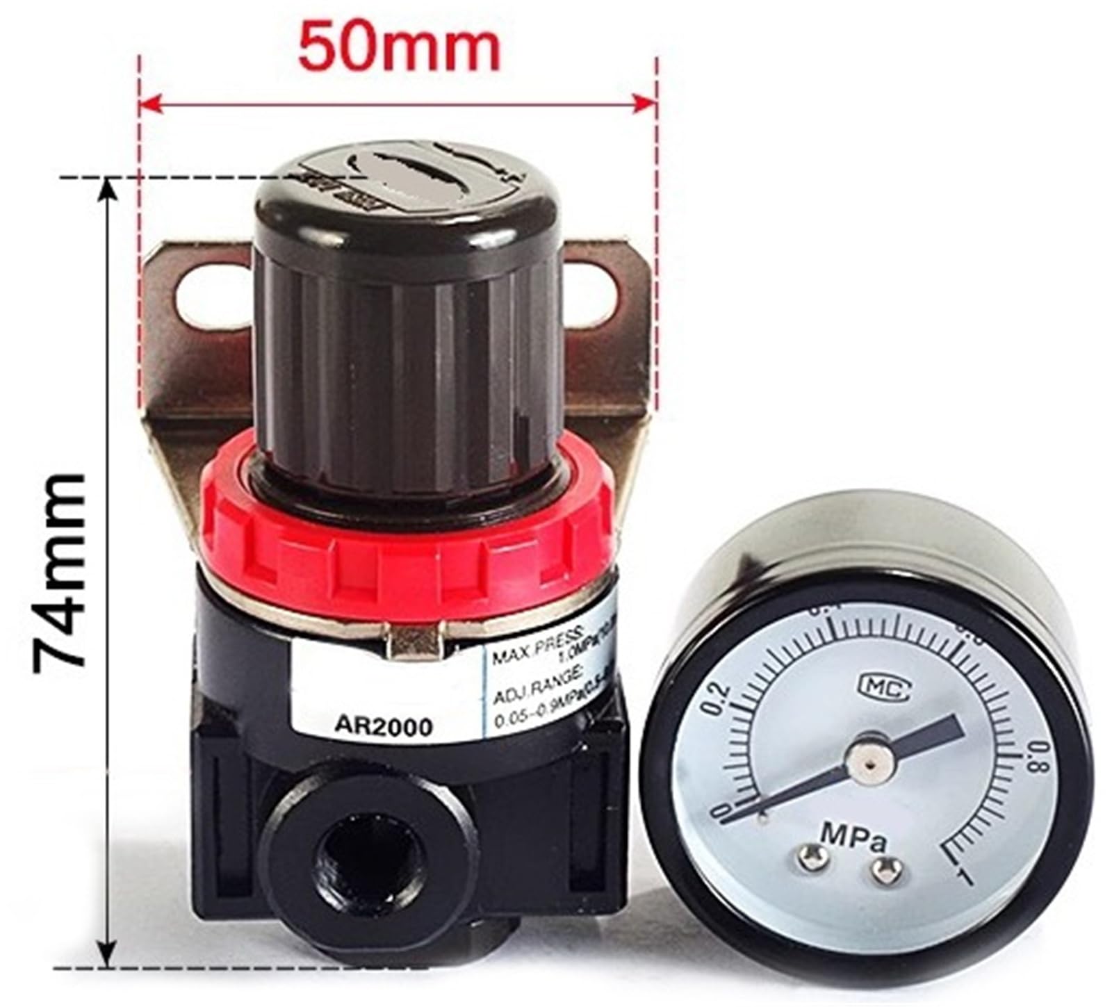 Filtro de compresor de aire neumático AC BC2000 de tres piezas con separación de aceite y agua AFR BFR3000 4000 válvula reguladora de presión AR BR2000