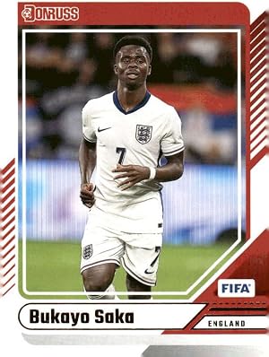 2024-25 Donruss FIFA Soccer 54 Bukayo Saka England Official Futbul Trading Card (Stock Photo Shown, Near Mint to Mint Condition)