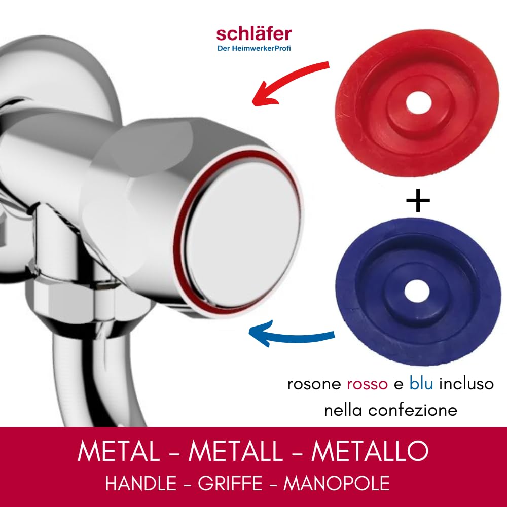 Schläfer 3431210 | Robinet mural simple pour salle de bain et cuisine Robinet pour évier, Robinet mural 1/2 eau froide pour évier, bec pivotant en S x 200 mm, Chrome