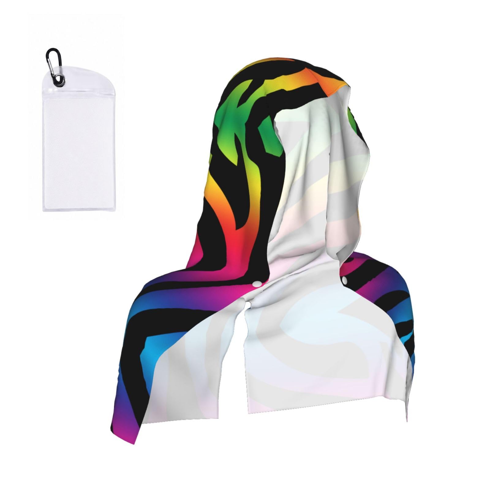 SATUSA Zebra Print Print Cooling Hoodie Towel, Cooling Towels For Neck And Face, Quick Drying Absorbent Cooling Head Towel Beach Camping Gym Construction(2pcs)
