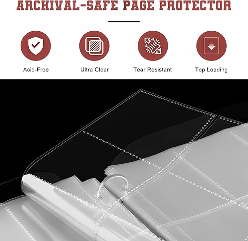 Miniatura 4 de Mlikero Carpeta de tarjetas de fútbol de 9 bolsillos, tarjetero con mangas, coleccionistas de tarjetas, álbum con capacidad para hasta 720 tarjetas,