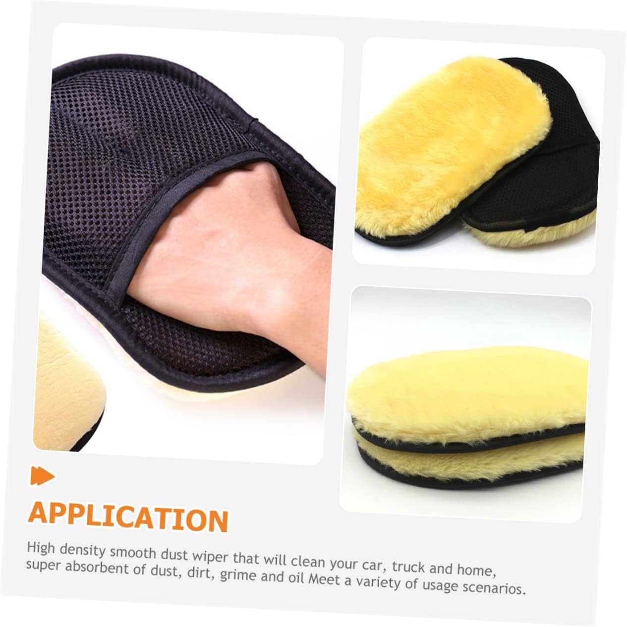 6 Piece Felt Car Wash Mitt Gloves for Truck and Car Detailing
