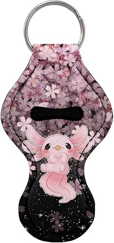 Hinthetall Chapstick Holder Llavero para lápiz labial, tubo de brillo labial para mujeres y niñas