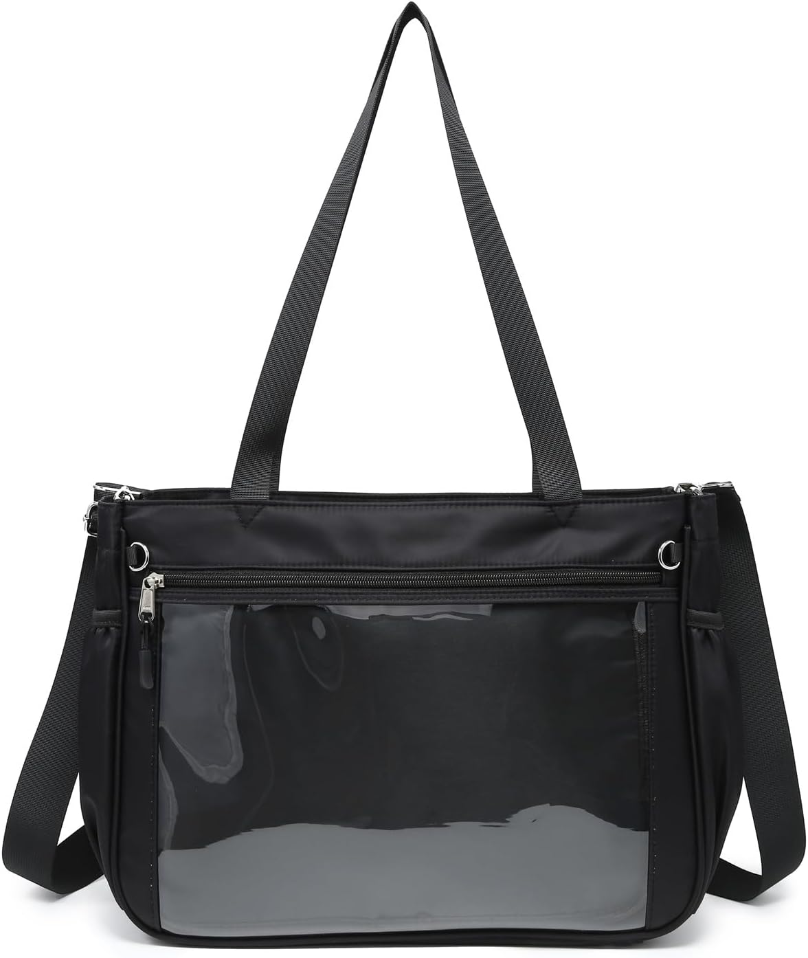 Tote Ita Bag with Pin Display Pocket Womens Shoulder Crossbody Bag for Pin Collectors