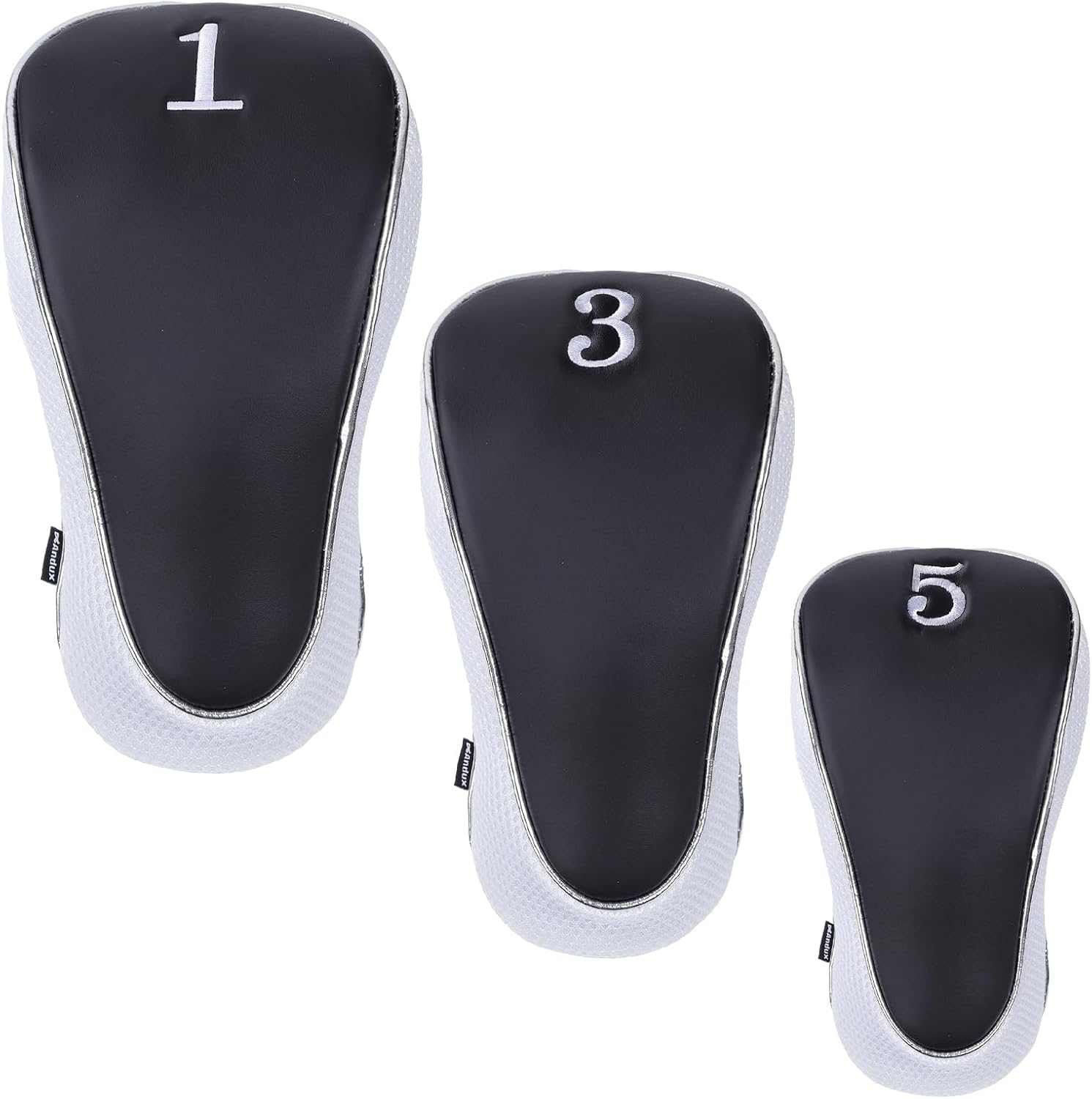 Andux Golf Club Driver Wood Head Covers with Hook & Loop Set of 3