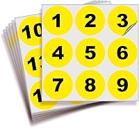 Vista 30 de iSYFIX Calcomanías negras de números consecutivos – 1 a 50, 1 pulgada, 1 juego – Vinilo autoadhesivo de alta calidad ideal para inventario