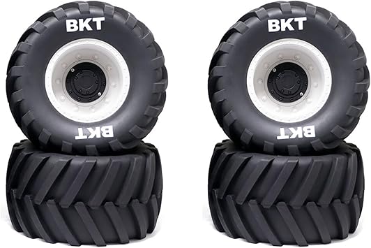 Pneus Et Roues Hexagonaux 17mm Pour Poussette De Buggy 1/8 Losi 8ight - Compatible Arrma, Traxxas - Noir