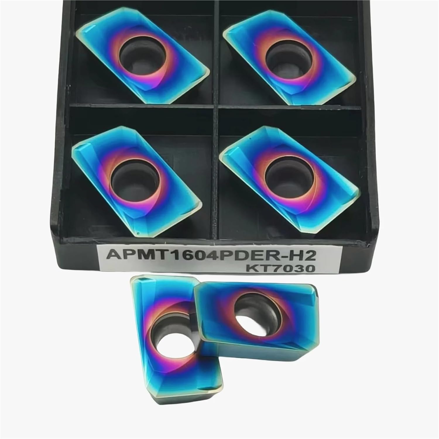 10PCS APMT1604-H2 KT7030 Carbide Turning Inserts, APMT1604-M2 KT7030 Lathe Replacement Inserts Milling Inserts for Stainless Steel(APMT1604-H2 KT7030)