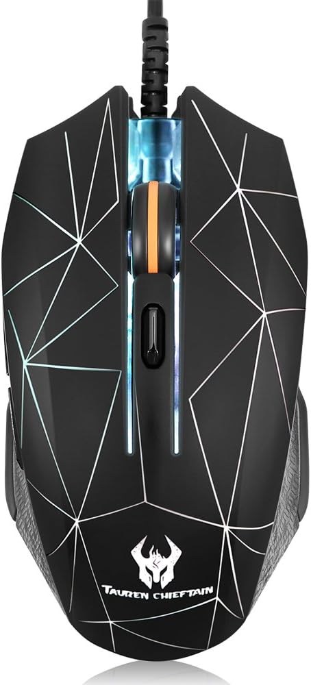 ZIDLI USB Wired Gaming Mouse of LED Colorful Breathing Light, Ergonomic Gaming Mouse for PC