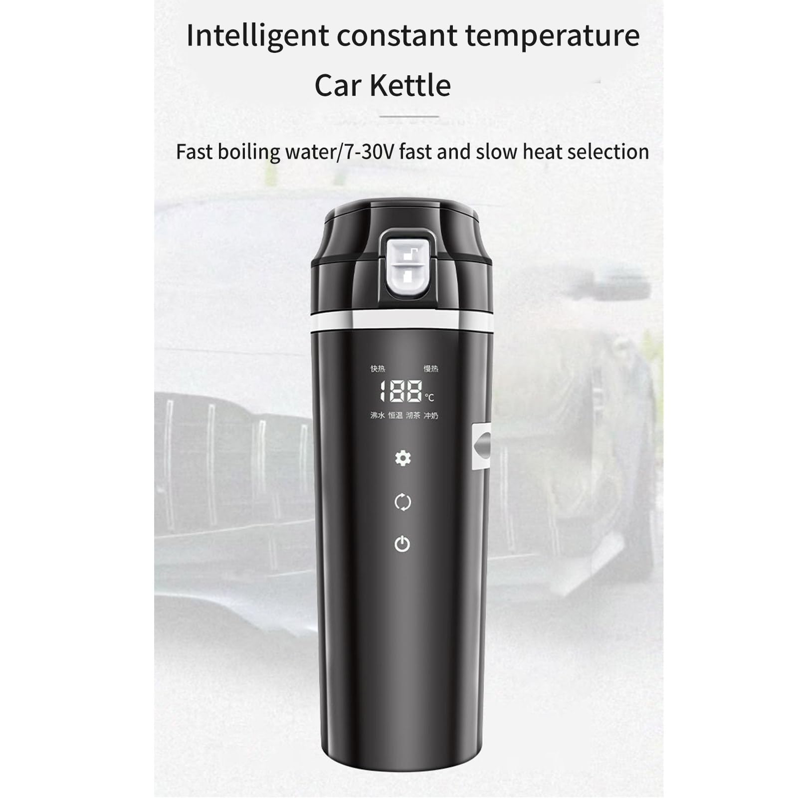 Elegante y portátil taza de calefacción compacta y a prueba de fugas, hervidor eléctrico que se mantiene fresco con bebidas calientes en movimiento