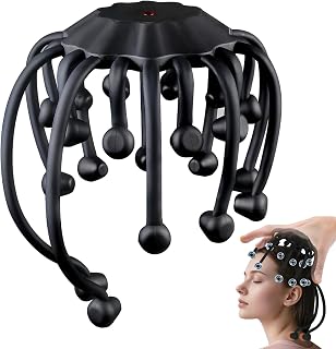 Electric Scalp Massager with 360° Soft Touch Design, 20 Massage Nodes, 5 Modes, Portable Scalp Massage Tool for Home and Travel, Quiet Head Massager for Relaxation