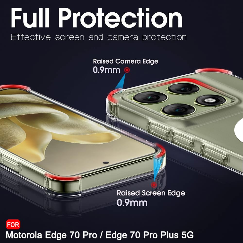 TheGiftKart Shockproof Crystal Clear Back Cover Case for Motorola Moto Edge 70 Pro/Edge 70 Pro Plus 5G | 360 Degree Protection | Hard Clear Cover Case (PC & TPU, MagSafe Compatible, Transparent) — Amazon image 5