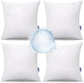 MIULEE 18x18 Outdoor Pillows,Set of 4 Throw Pillows Waterproof,Soft Supp...